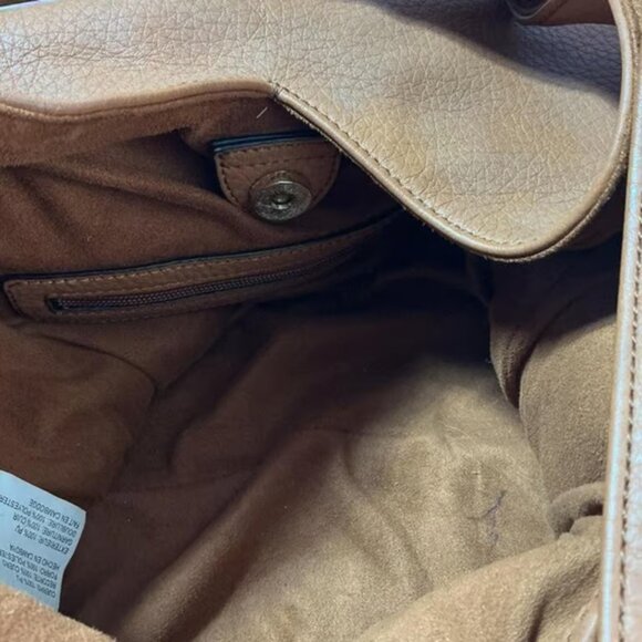 Steve Madden Hobo Bag Brown Faux Leather Shoulder Bag Zip Pocket - Picture 5 of 8